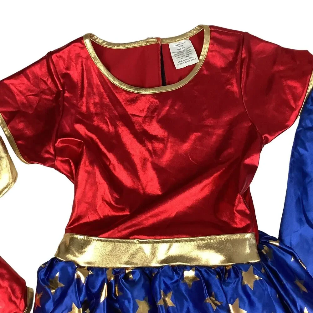 Wonder Woman Girls Halloween Costume with Cape Size 10 - 12 Cracker Barrel
